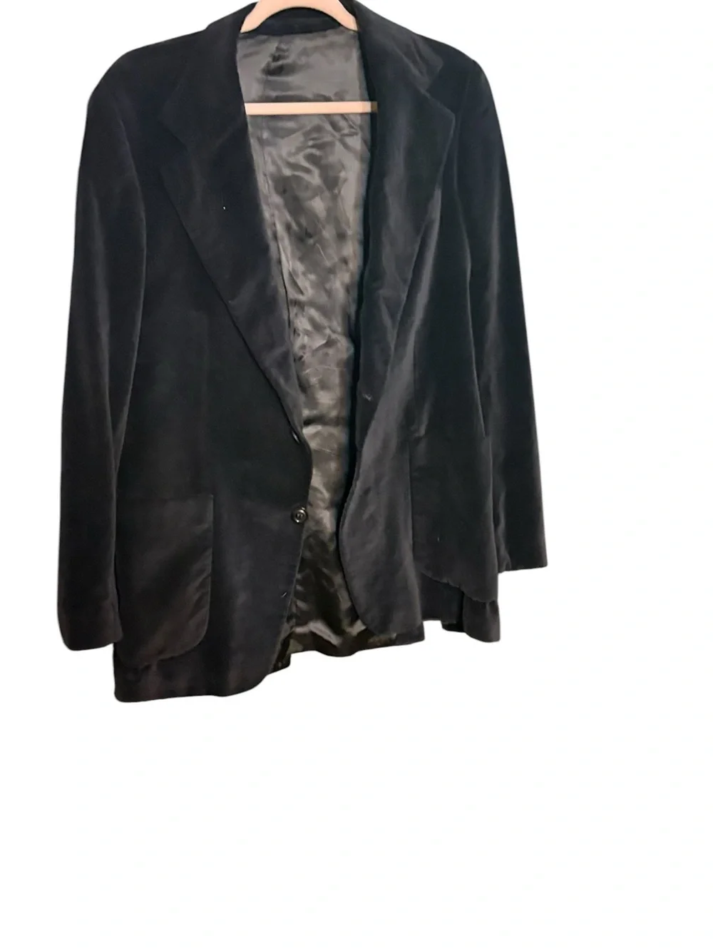 Scott’s Grey LTD HoppibhMen's Black Velvet Double-Button Blazer sz 42 L